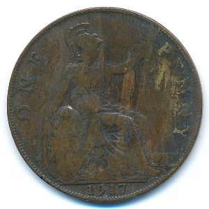Великобритания, 1 пенни (1917 г.)