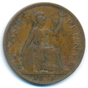 Great Britain, 1 penny, 1938