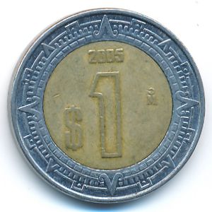 Мексика, 1 песо (2005 г.)