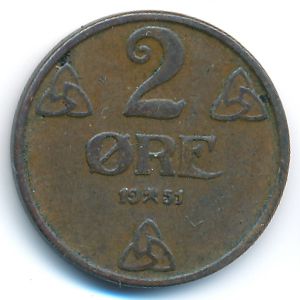 Норвегия, 2 эре (1951 г.)