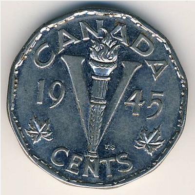 Canada, 5 cents, 1944–1945