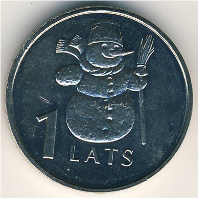 Latvia, 1 lats, 2007