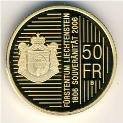 Liechtenstein, 50 franken, 2006