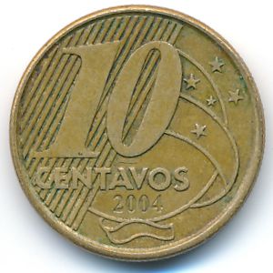 Brazil, 10 centavos, 2004