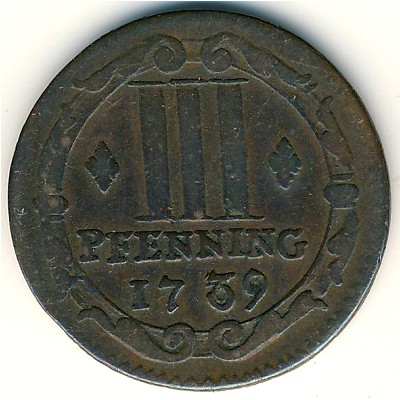 Munster, 3 pfenning, 1739–1760