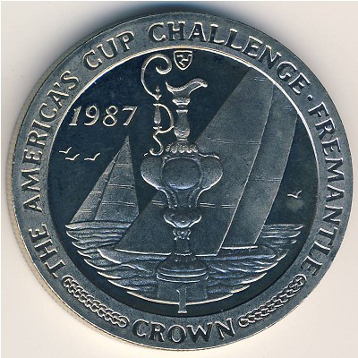 Isle of Man, 1 crown, 1987