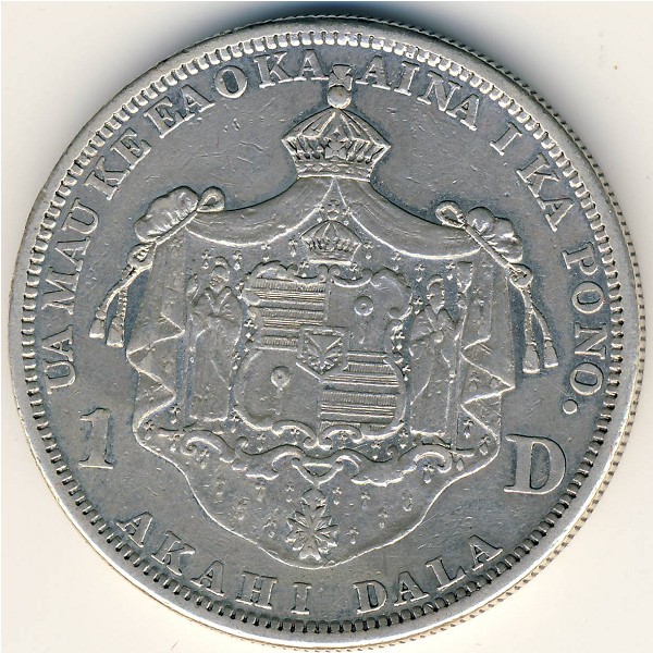 Hawaiian Islands, 1 dollar, 1883