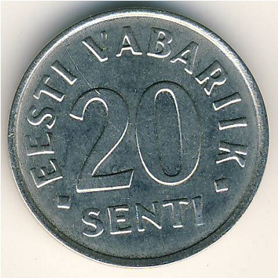 Estonia, 20 senti, 1997–2006