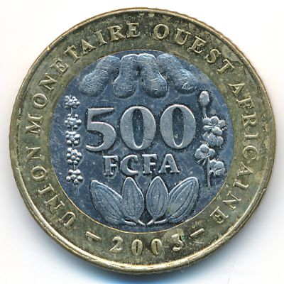 West African States, 500 francs, 2003–2010