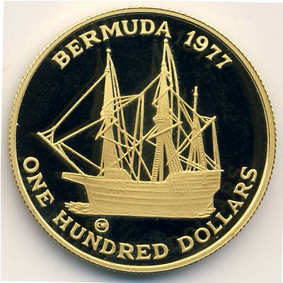 Bermuda Islands, 100 dollars, 1977
