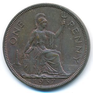 Великобритания, 1 пенни (1937 г.)
