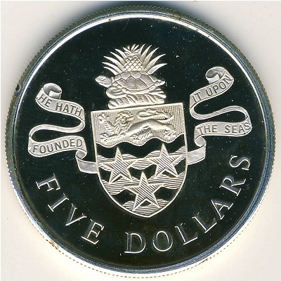 Cayman Islands, 5 dollars, 1972–1986