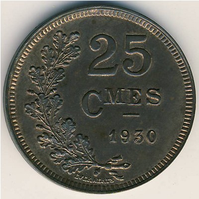 Luxemburg, 25 centimes, 1930