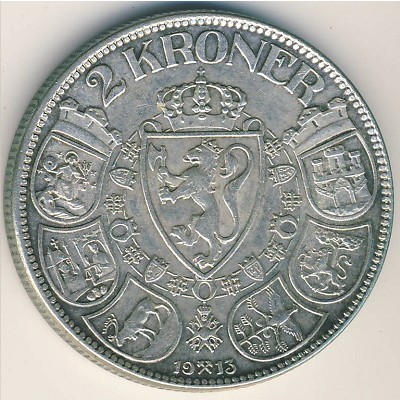 Norway, 2 kroner, 1908–1917
