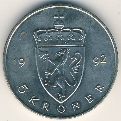 Норвегия, 5 крон (1992–1994 г.)