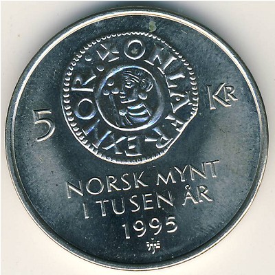 Norway, 5 kroner, 1995