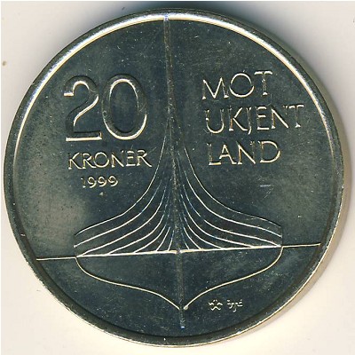 Norway, 20 kroner, 1999