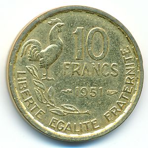 France, 10 francs, 1951