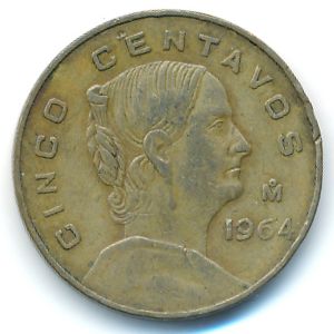 Mexico, 5 centavos, 1964