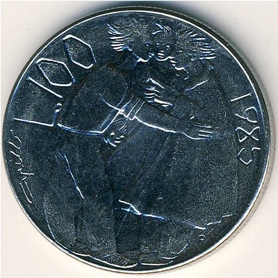 San Marino, 100 lire, 1985