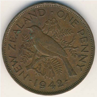 New Zealand, 1 penny, 1940–1947