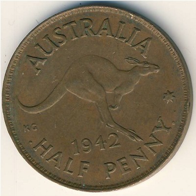 Австралия, 1/2 пенни (1939–1948 г.)