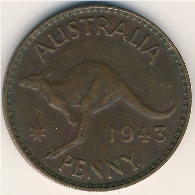 Австралия, 1 пенни (1938–1948 г.)