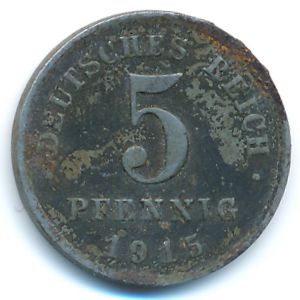 Germany, 5 pfennig, 1915