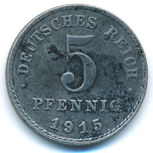 Germany, 5 pfennig, 1915