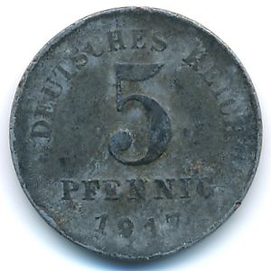 Germany, 5 pfennig, 1917