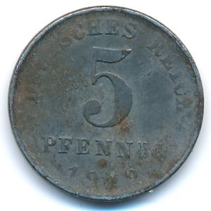 Germany, 5 pfennig, 1919