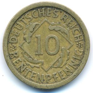 Веймарская республика, 10 рентенпфеннигов (1924 г.)