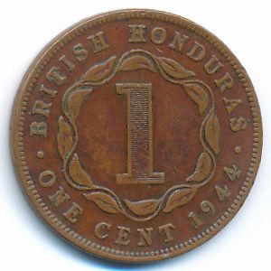 British Honduras, 1 cent, 1944