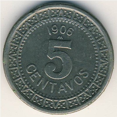 Mexico, 5 centavos, 1905–1914