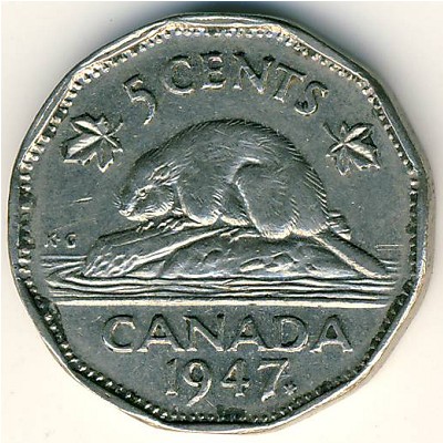 Coins Catalog - Canada, 5 cents, KM#39a / Numismatics with Global Coins