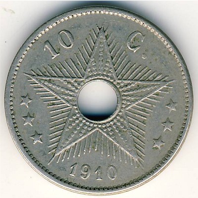 Belgian Congo, 10 centimes, 1910–1928
