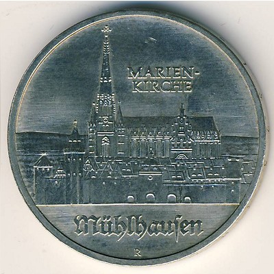 German Democratic Republic, 5 mark, 1989
