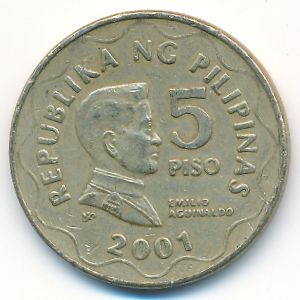 Philippines, 5 piso, 2001