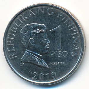 Philippines, 1 piso, 2010