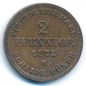 Mecklenburg-Schwerin, 2 pfennig, 1872