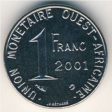Западная Африка, 1 франк (1976–2002 г.)