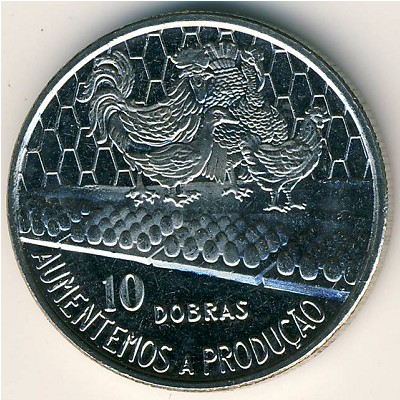 Sao Tome and Principe, 10 dobras, 1990