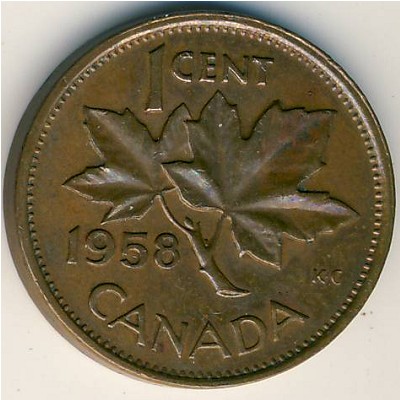 Canada, 1 cent, 1953–1964