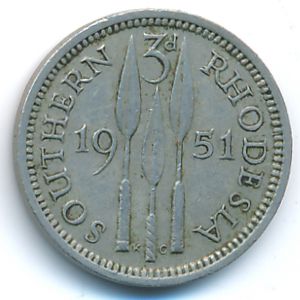 Южная Родезия, 3 пенса (1951 г.)
