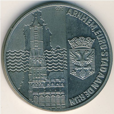 Netherlands., 2 1/2 ecu, 1991