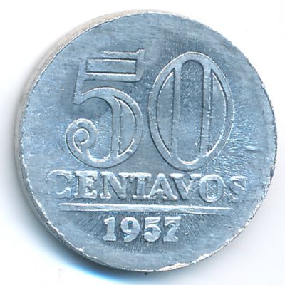 Brazil, 50 centavos, 1957