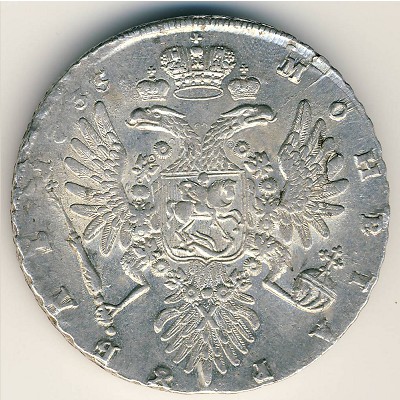 Анна (1730—1740), 1 рубль (1734–1737 г.)