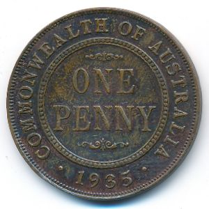 Australia, 1 penny, 1935