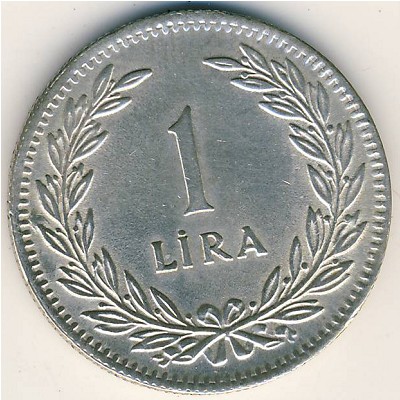 Turkey, 1 lira, 1947–1948