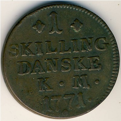 Denmark, 1 skilling, 1771